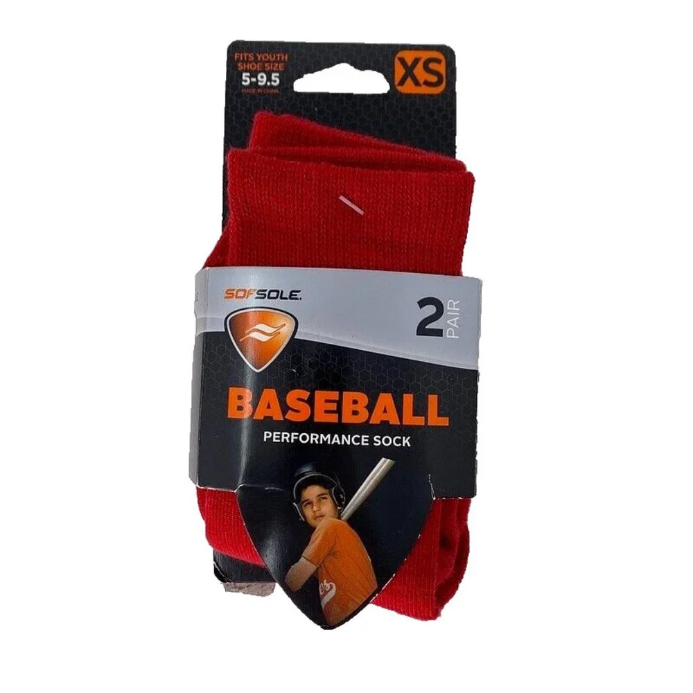 Sof Sole Baseball Youth Team‎ Multicolor Socks 8 Pairs Size 5-9.5 XS MSRP $60